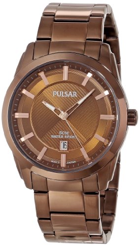 Pulsar Men's PH9019 Analog Display Japanese Quartz Brown Watch with Link Bracelet