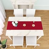 LivinEase 250 GSM Cotton Blend Table Runner 42x240cm Red for Holidays view 3