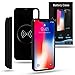 NVESS Apple Battery Case iPhone X Charging Case with removable Wireless Qi Charging Pad Power Bank 5000mah with integrated kickstand for easy viewing, portable charger for iPhone X - (Black)