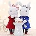Me Too Tiramitu Stuffed Bunny Dolls Plush Rabbit Keychain Toys Easter Gifts Decorations 9'' (Red+Blue)