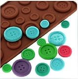 Luxbon Fastener Shape Candy/Ice/Cake/Chocolate/Sugar Craft Fondant Mold/Tray Silicone Decorating Tools Randomly Color