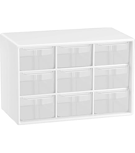 2pcs Caja Almacenamiento Con 9 Cajones Caja De Almacenamiento, Organizador De Plástico Organizador De Cajones De Escritorio Cajones Transparente, Para Almacenar Joyas Cosméticos Piezas Pequeñas