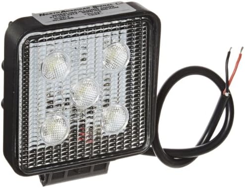 North American SignalWLED-5S Square LED Economy Work Light, Aluminum, 1200 Lumens, 12/24V