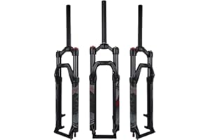 B Bolany Air MTB Suspension Fork 26/27.5/29, Rebound Adjust Straight Tube 28.6mm QR 9mm Travel 120mm Manual/Crown Lockout Mountain Bike Forks, Ultralight Gas Shock XC Bicycle