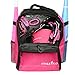 Athletico Youth Baseball Bag - Bat Backpack for Baseball, T-Ball & Softball Equipment & Gear | Holds Bat, Helmet, Glove | Fence Hook (Pink)