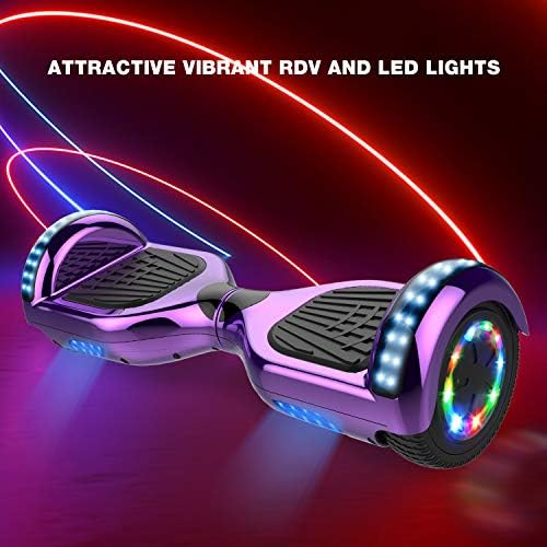 GeekMe Gyropode 6.5 Pouce Hoverboard électrique Auto-équilibré Bluetooth Intégré Moteur 700W pour Enfants et Adultes