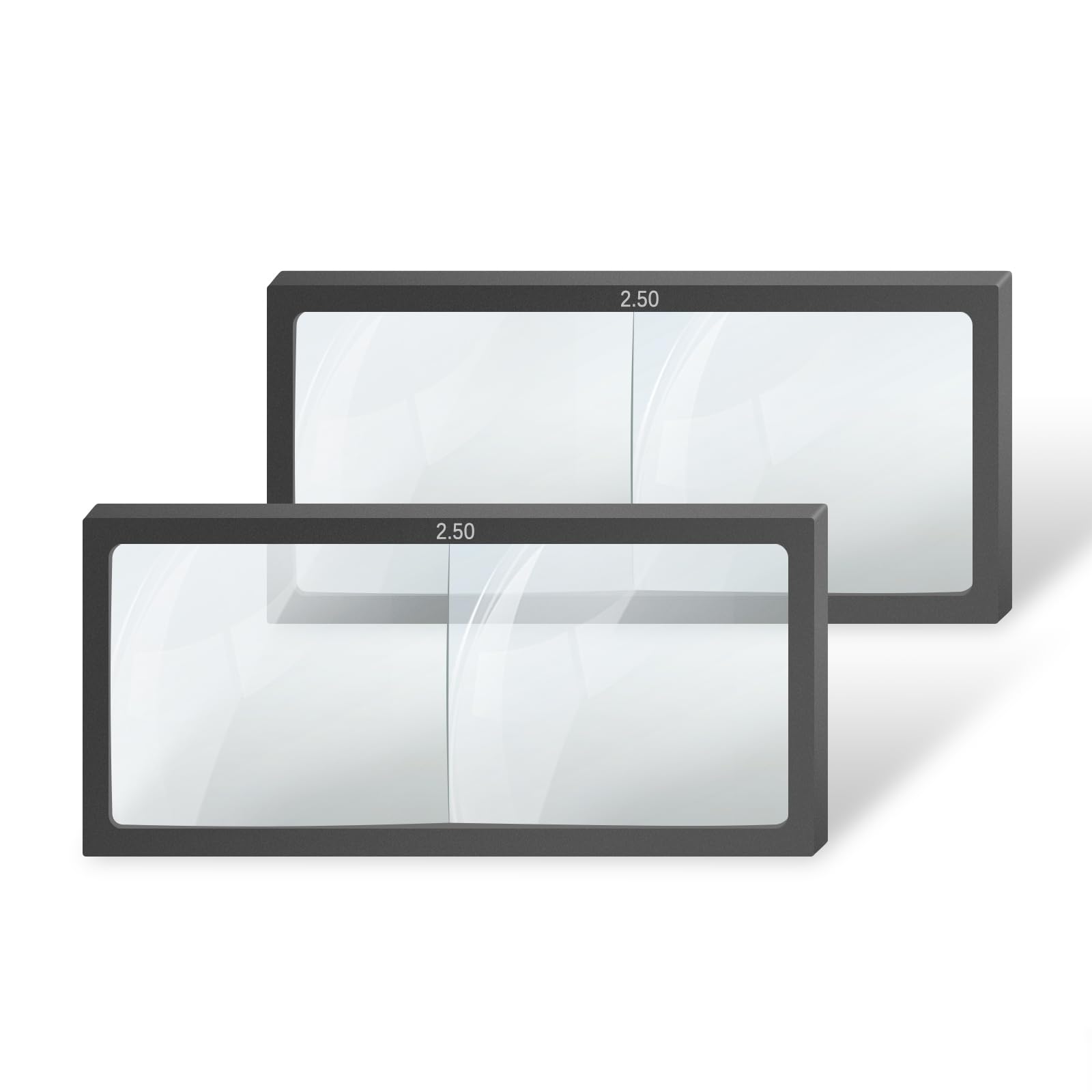 1.00 to 3.00 Diopter Welding Helmet Glass Magnifying Magnifier Cheater Lenses, 2x4-1/4inchs - 2.50 Diopter - Pack of 2