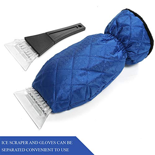 TAKAVU Ice Scraper Mitt for Car Windshield 2 Pack, Waterproof Snow Ice Scraper Gloves with Thick Fleece Lining and Durable Handle for Extra Warmth and Protection - Thumbnail 2