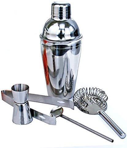 New 5Pcs Stainless Steel Cocktail Shaker Mixer Drink Bartender Kit Bars Set Tools