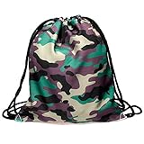 Ababalaya 3D Print Drawstring Backpack Rucksack Shoulder Bags Gym Bag, Camouflage