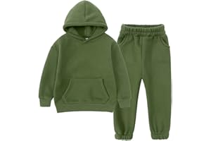 MYGBCPJS Youth 2PCS Jogger Outfits Set Fleece Hooded + Sweatpants Boys Girls Athletic Sweatsuits Pullover Clothes