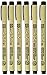 Sakura Black Pigma Micron Pen Set 6 Sizes