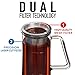 Willow & Everett Cold Brew Coffee & Iced-Tea Maker Pitcher, 1 L Glass Dispenser w/Metal Lid & Mesh Filter Iced Coffee & Sun Tea Brewing System