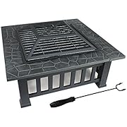 Zeny® Backyard Fire Pit Outdoor Patio Metal Wood Firepit Fireplace BBQ Garden Cover Stove