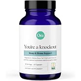 Ora Organic Natural Sleep Aid Supplement Stress Support Calming Herbal Blend with Melatonin from Tart Cherry - Includes Magnesium Citrate, Valerian Root, and Lemon Balm - 1 Month Supply, 60 Capsules