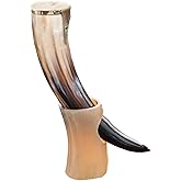 Real Ox Horn Drinking Horn Mug With Stand Viking Antique Style Beer Wine Mead Mug Gift