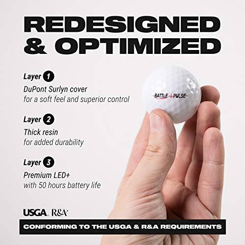 300hr Lighting Time BattlePulse Glow in The Dark Golf Balls with Mesh