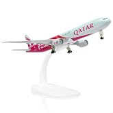 QIYUMOKE Boeing 777-300ER 1/300 Diecast Metal Airplane Model with Stand | Alloy Aircraft Kit for Aviation Enthusiasts Gifts, Desktop Display Decorations (World Cup2022)