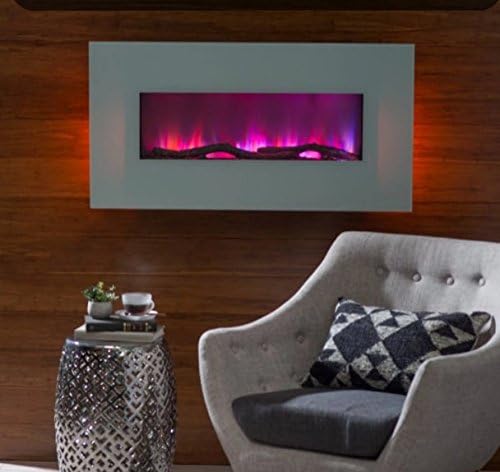 Electric Fireplace Wall Mount,Wall Heater 42 in. LED Wall Fireplace , Color White, 10 Flame-Warm Up Any Decor With Realistic LED Flames That Flicker And Dance.