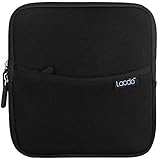 Lacdo Shockproof External USB CD DVD Writer Blu-Ray & External Hard Drive Neoprene Protective Storage Carrying Sleeve Case Pouch Bag With Extra Storage Pocket for Apple MD564ZM/A USB 2.0 SuperDrive / Apple Magic Trackpad / SAMSUNG SE-208GB SE-208DB SE-218GN SE-218CB / LG GP50NB40 GP60NS50 / ASUS External DVD Drives (Black)