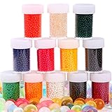 AINOLWAY 12 Pack Combo Water Beads Decoration Vase Filler - Water Beads Gel - 12 Colors - Non-Toxic Water Sensory Toy for Kids - 20,000 Beads