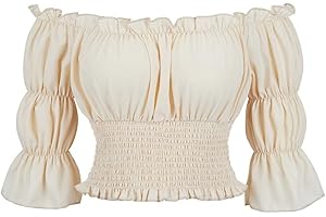 Jutrisujo Womens Renaissance Shirt Medieval Blouses Ruffled Gothic Elegant Formal Victorian Costume