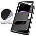Make Mate Samsung Galaxy S9 Case Ultra Thin Flip Genuine Leather Samsung Galaxy S9 Cover Case Window View Stand Feature Magnet Closure Phone Case for Samsung Galaxy S9 (Black, Galaxy S9)