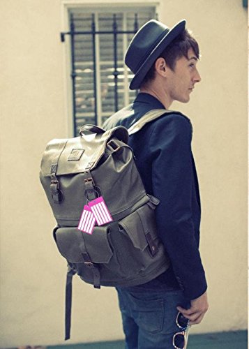 Heavy Duty Travel Suitcase Luggage/Bag Tags Set, Strong Custom Baggage Labels (4 Tags, Pink)