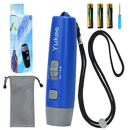 Yukee 3 Volume & 3 Tone Electronic Whistle, Loud Electronic Whistles with Lanyard Handheld Noblow Electric Whistle for Referee Coach Hiking Emergency Whistle (Blue)