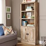 Crossmill Collection Weathered Bookcase 3-shelves with Bottom Storage Bookshelf