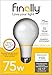 New Finally® Light Bulb, 75 watt Equivalent A19, Single Light Bulb, Long Lasting, Warm White, Non-LED, Energy Efficient, with Tesla Technology