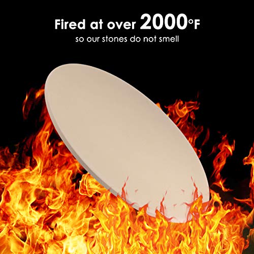 Pizza Stone, Cakie Heavy Duty Ceramic Pizza Grilling Stone, 16 Inch Round Baking Stone, Pizza Pan, Perfect for Oven, BBQ and Grill, Thermal Shock Resistant, Durable and Safe