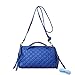 Small Shoulder Bag for Women Synthetic Vegan Leather Top Handle Satchel Handbag with Crossbody Strap Ladies Quilted Barrel Baguette Purse Katloo (Blue)