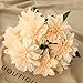 HoYuanFlo 10 Heads Dahlia Fake Flowers Artificial Dahlia Flowers Faux Flowers for Home Wedding Party Office Supplies (Champagne)