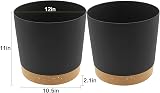 QCQHDU Plant Pot 30.5cm Two Pack Drainage Hole Tray Dark Grey Indoor Outdoor view 2