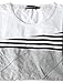 uxcell Men's Color Block Shirt Striped Panel Round Neck Long Sleeve Pullover T-Shirt White 42