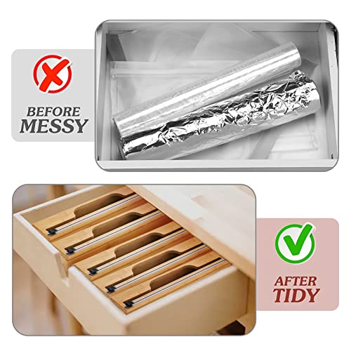 PrinMobel Plastic Wrap Dispenser with Cutter, Aluminum Foil, Parchment