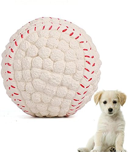HLovebuy Squeaky Dog Ball Toys Pet Squeak Chew Ball Toys Interactive & Chewing Durable Latex Balls Non-Toxic Latex Clean Teeth for Small Medium Large Dog