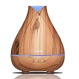 Aromatherapy Essential Oil Diffuser 530ml Cool Mist Ultrasonic Fragrance Scent Air Humidifier Wood Grain 18 Hours Aroma Diffuser with 7 Color Auto Shut Off for Home/Bedroom/Office, Birthday Gift