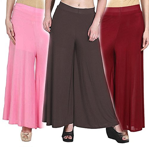 rooliums brand factory outlet women's trendy and stylish palazzo pack of 3