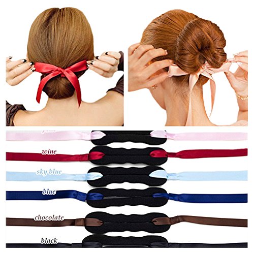 HugeStore 3 Pcs Cloth Magic Clip French Twist Bun Makder Holder Hair Bun Donut Maker Doughnut Shaper - Thumbnail 5