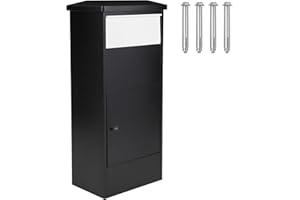 Joankaren Outdoor Package Delivery Box, 6.4 Cu Ft Anti-Theft Steel Security Boxes with Combination Lock, Waterproof Parcel Dr