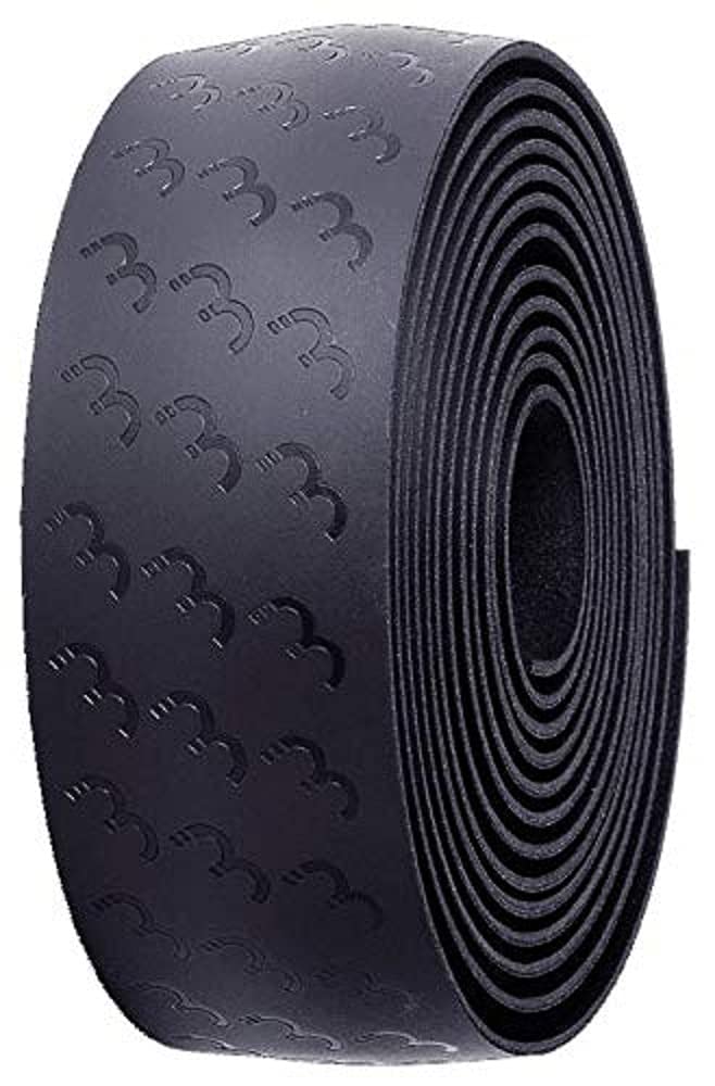 BBB Cycling Bicycle Handlebar Tape Black Road, Urban, MTB bar tape Non-Slip Pattern Grip Tape Includes Handlebar Plugs UltraRibbon BHT-15