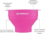 BRENSTEN Collapsible Silicone Microwave Popcorn Popper Bowl Pink with Lid view 5