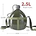 BlueSunshine Military Style Canteen, 1/1.5/2/2.5/3L Full Military Aluminium Water Canteen Reinforced Nylon Belt Holster-Portable Hiking Camping Outdoor Water/Wine Bottles (Army Green)