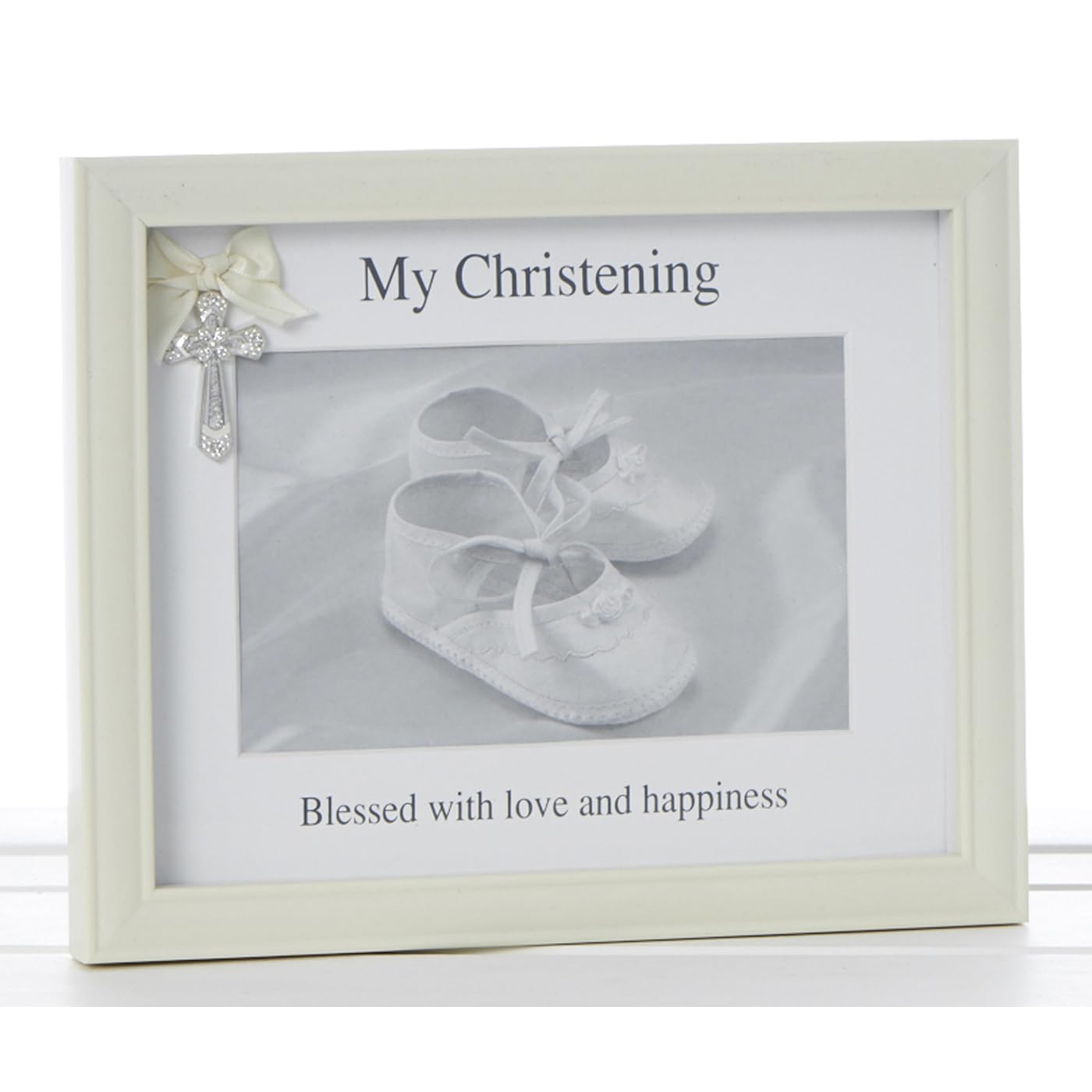 Shudehill Giftware Christening Cross Frame 6x4