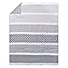 Gray Ombre Abstract Geometric Stripe 3 Piece Baby Crib Bedding Set