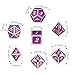 DnDnD Solid Metal Dice Set, Rose Pink D&D Metal Dice with Metal Box for DND Role Playing Game