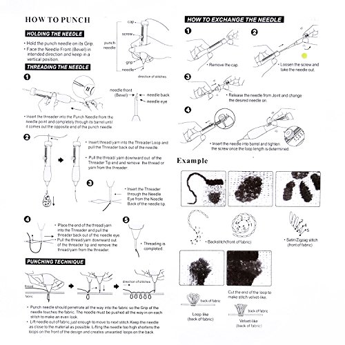 image for Bememo Embroidery Stitching Punch Needle Kit Embroidery Pen with Stora