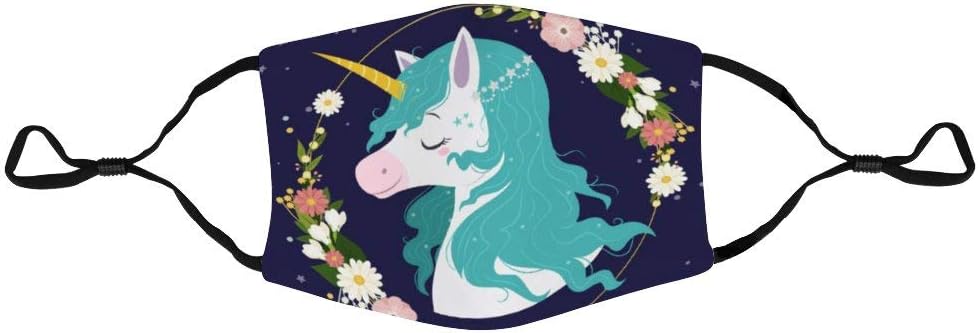 Boys Girls Kids Novelty Anti-dust Reusable Face Protection Cute AdjustableArt Unicorn Colorful Navy Mouth Face Decoration